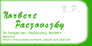 norbert paczovszky business card